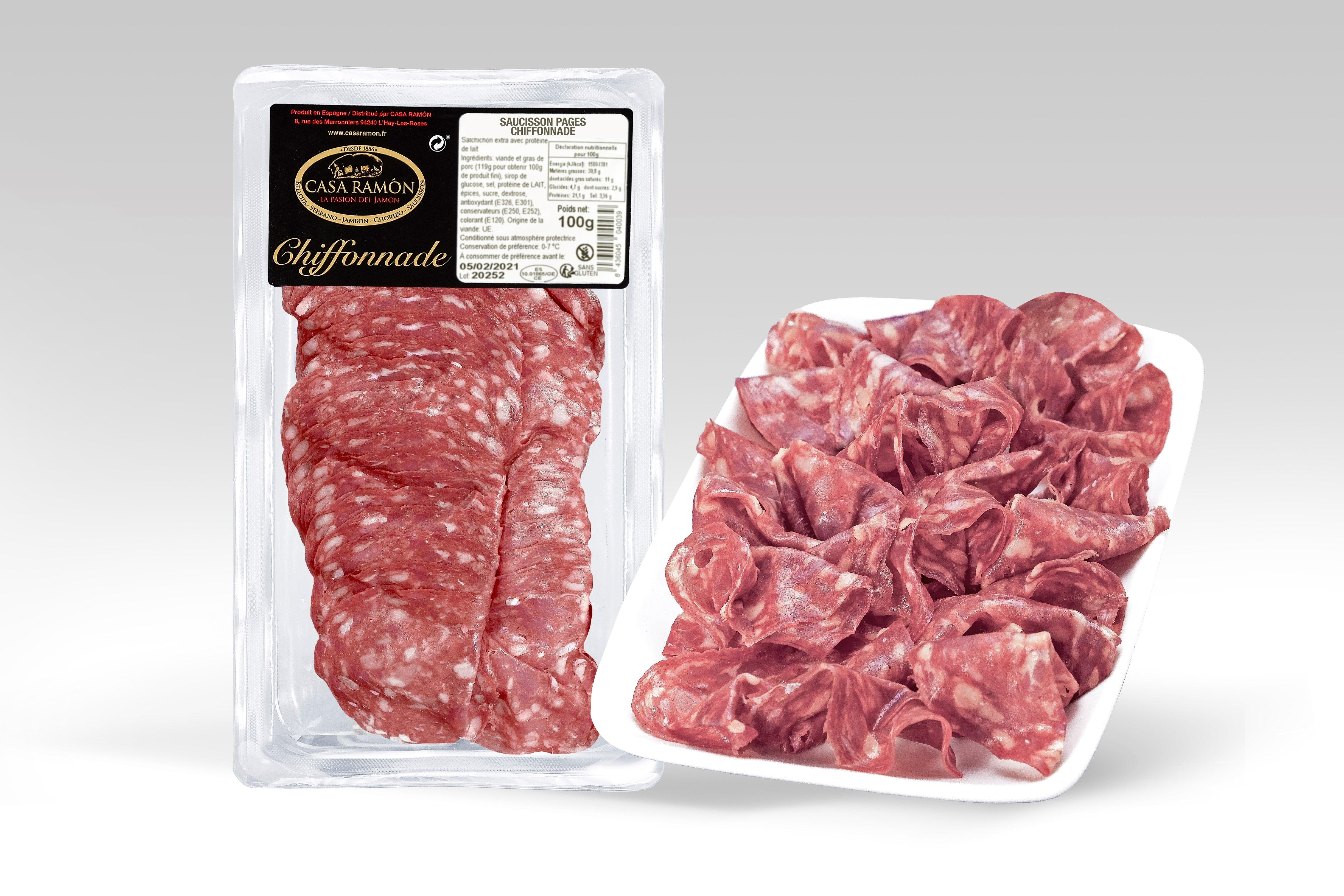 Chiffonnade de saucisson Pagès extra 100gr - CASA RAMÓN